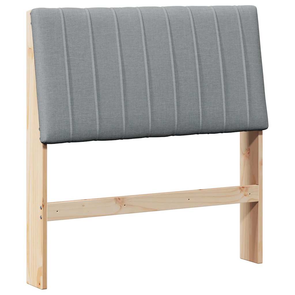 vidaXL Tapicerowane wezgłowie Jasnoszary 90 cm Lite drewno sosnowe
