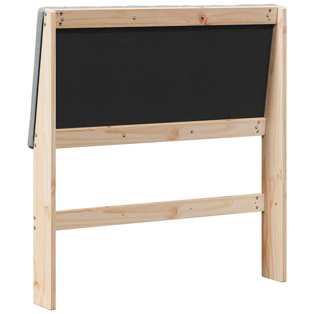 vidaXL Tapicerowane wezgłowie Jasnoszary 90 cm Lite drewno sosnowe