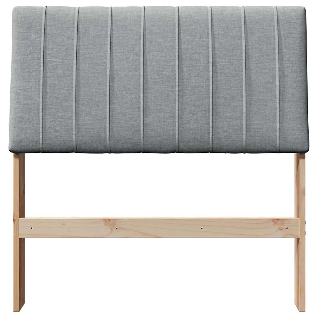 vidaXL Tapicerowane wezgłowie Jasnoszary 90 cm Lite drewno sosnowe