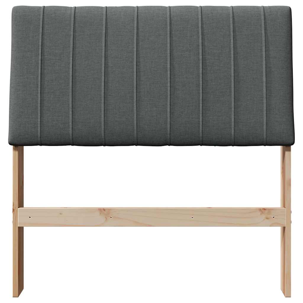 vidaXL Tapicerowane wezgłowie Ciemnoszary 90 cm Lite drewno sosnowe