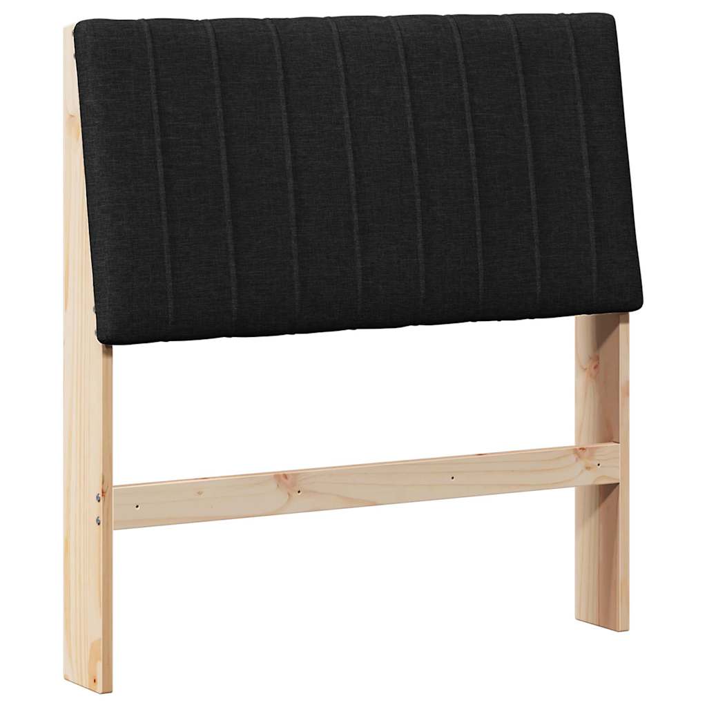 vidaXL Tapicerowane wezgłowie Czarny 90 cm Lite drewno sosnowe