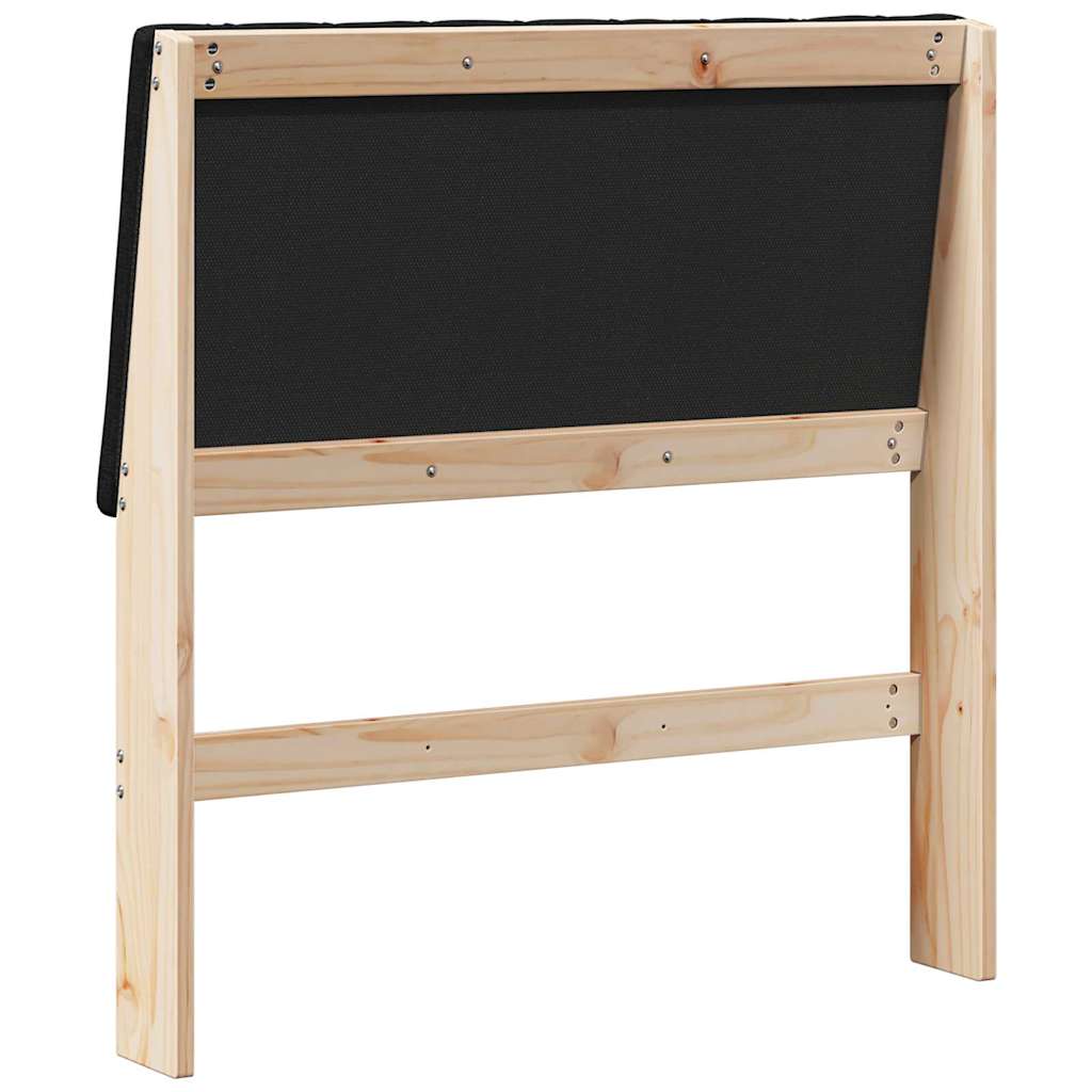 vidaXL Tapicerowane wezgłowie Czarny 90 cm Lite drewno sosnowe