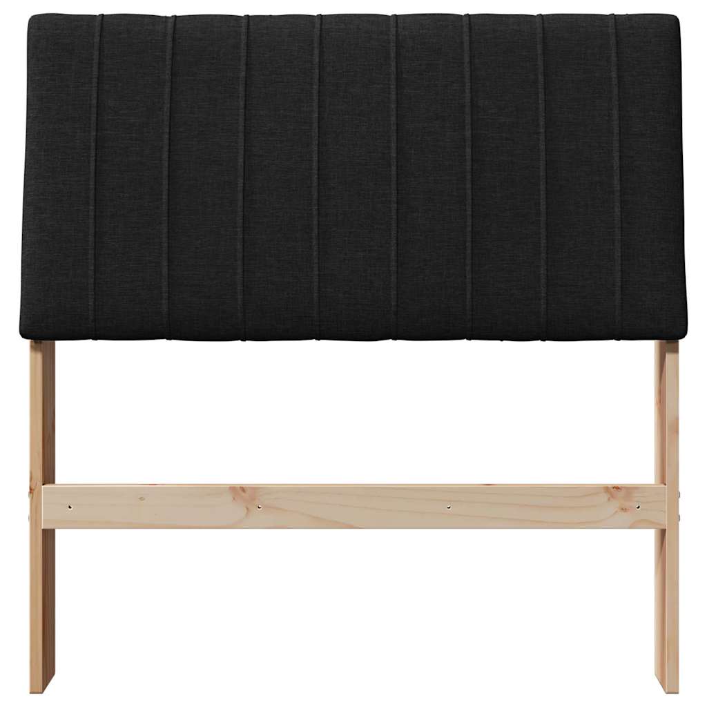 vidaXL Tapicerowane wezgłowie Czarny 90 cm Lite drewno sosnowe