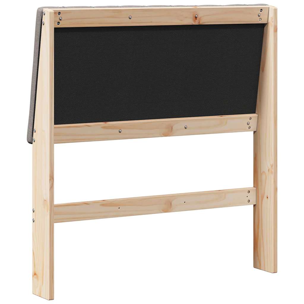 vidaXL Tapicerowane wezgłowie Ciemnoszary 90 cm Lite drewno sosnowe