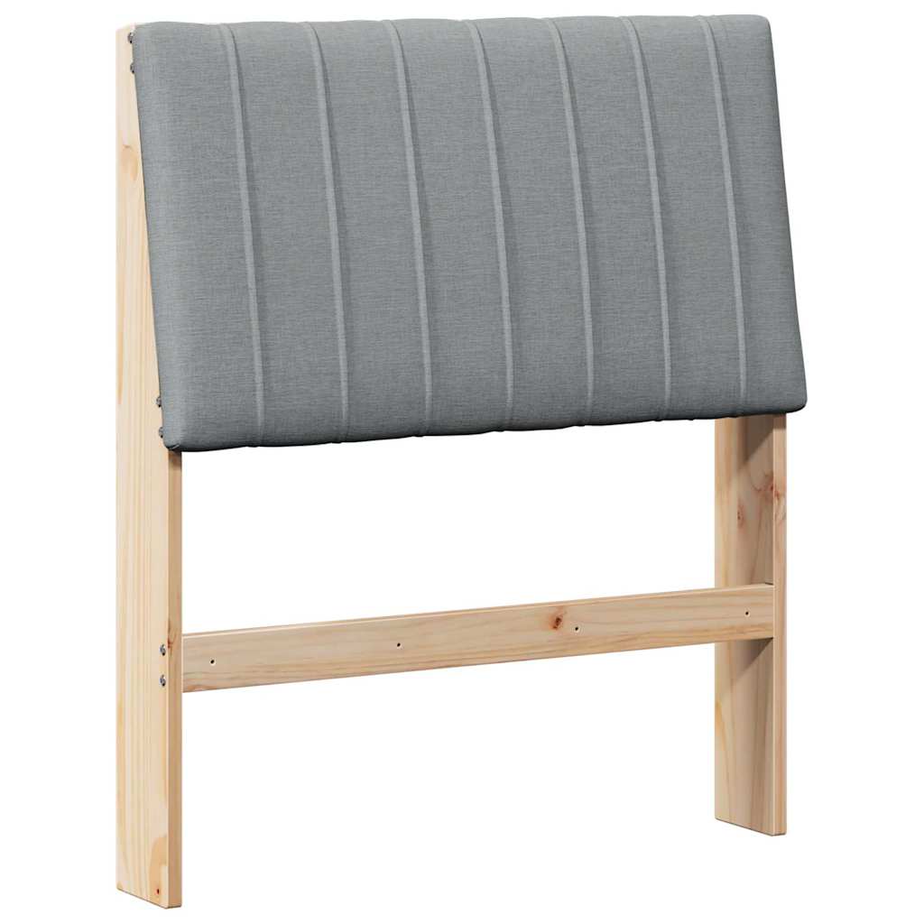 vidaXL Tapicerowane wezgłowie Jasnoszary 80 cm Lite drewno sosnowe