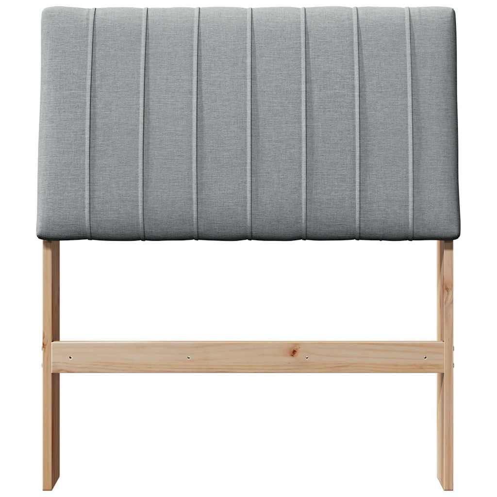vidaXL Tapicerowane wezgłowie Jasnoszary 80 cm Lite drewno sosnowe