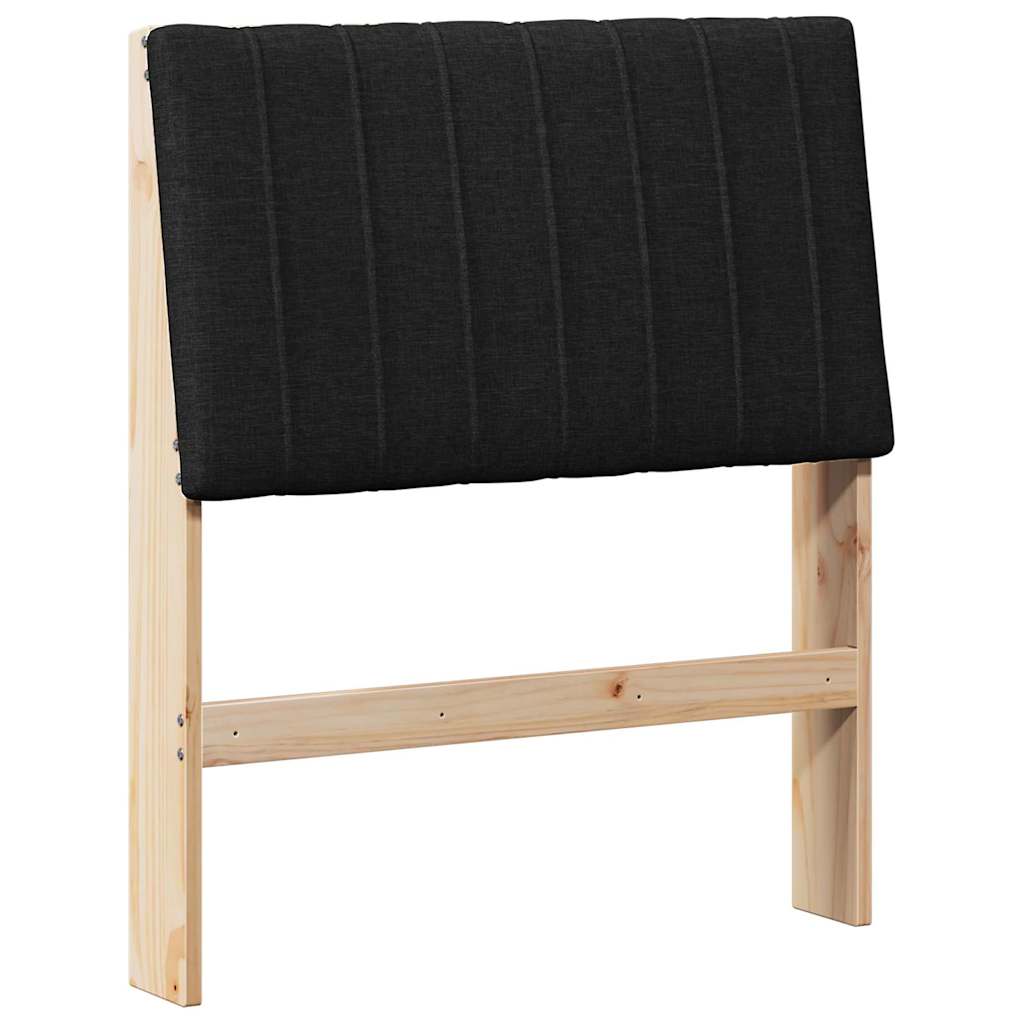 vidaXL Tapicerowane wezgłowie Czarny 80 cm Lite drewno sosnowe