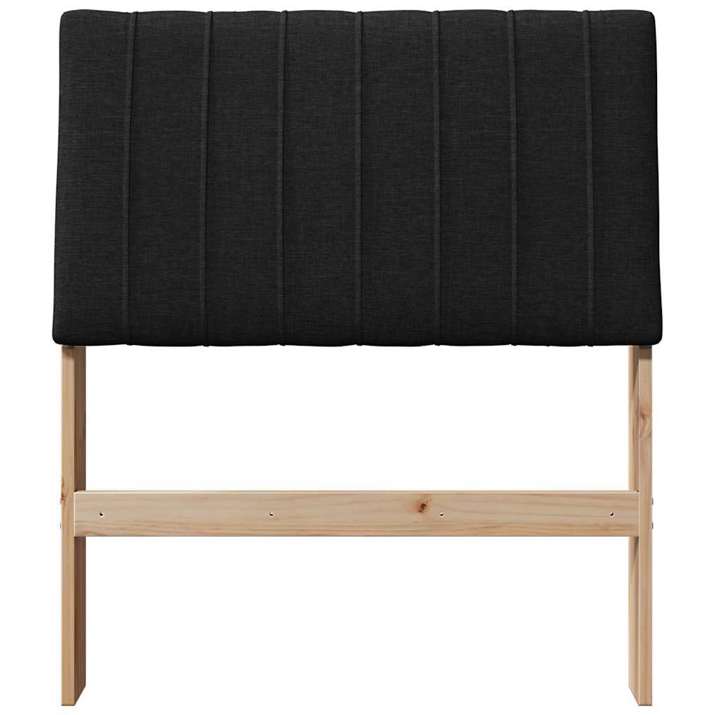 vidaXL Tapicerowane wezgłowie Czarny 80 cm Lite drewno sosnowe