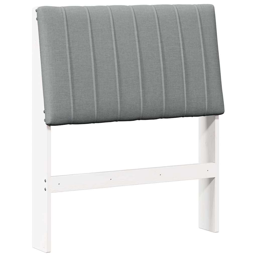 vidaXL Tapicerowane wezgłowie Jasnoszary 80 cm Lite drewno sosnowe