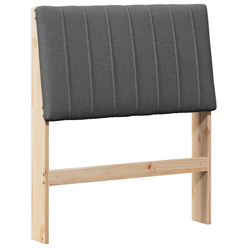 vidaXL Tapicerowane wezgłowie Ciemnoszary 75 cm Lite drewno sosnowe