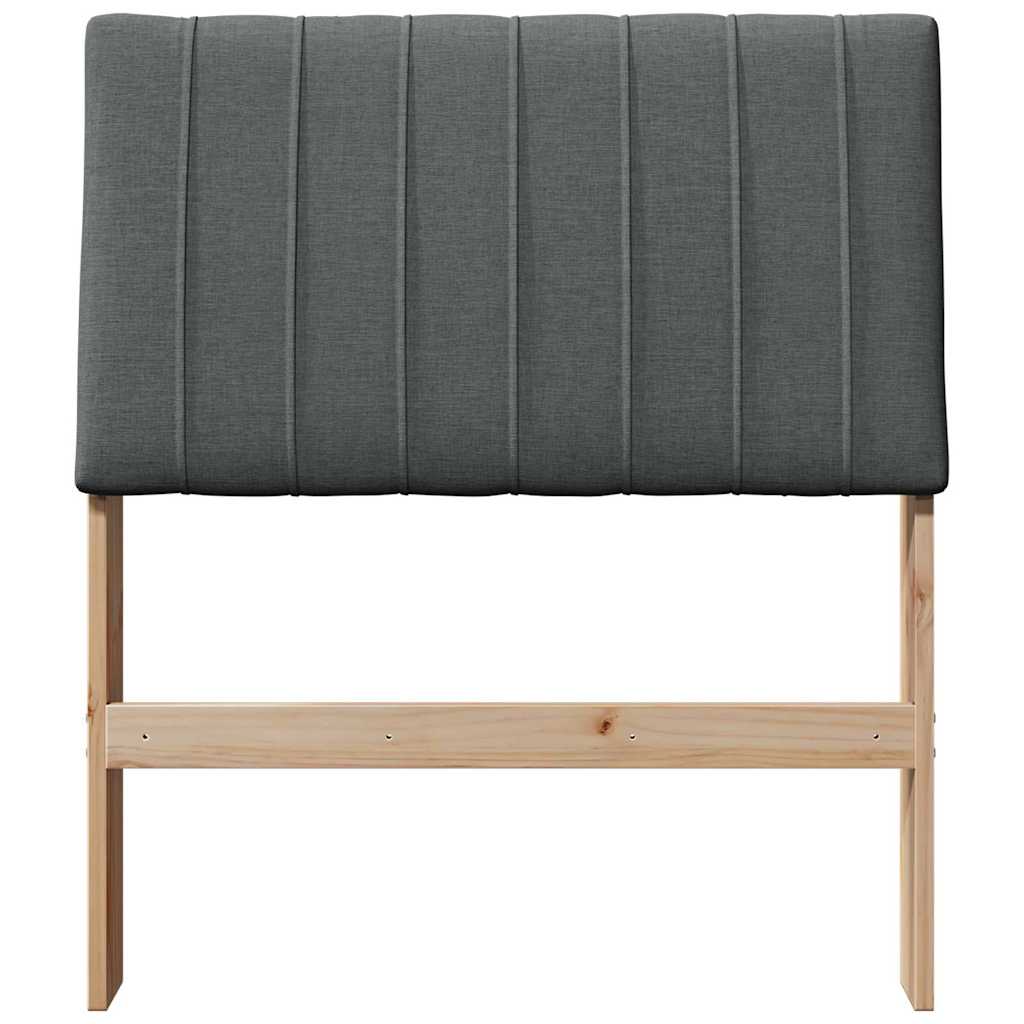 vidaXL Tapicerowane wezgłowie Ciemnoszary 75 cm Lite drewno sosnowe