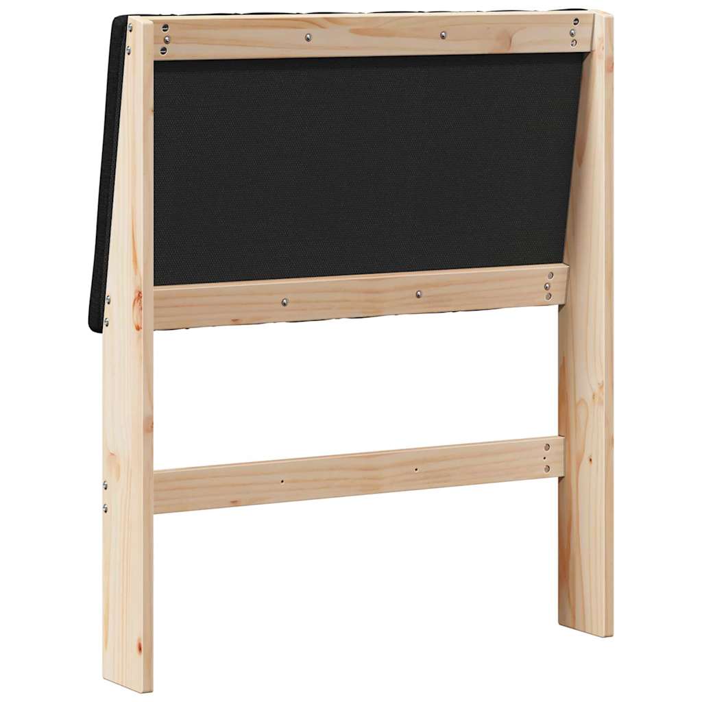 vidaXL Tapicerowane wezgłowie Czarny 75 cm Lite drewno sosnowe