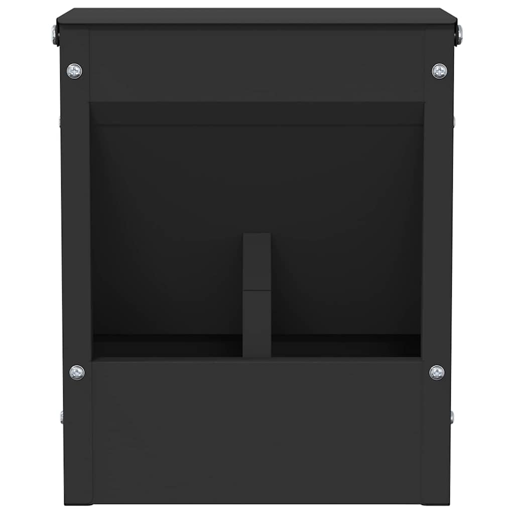 vidaXL Karma dla Królików Czarny 20 x 12,5 x 25 cm Stal zimnowalcowana