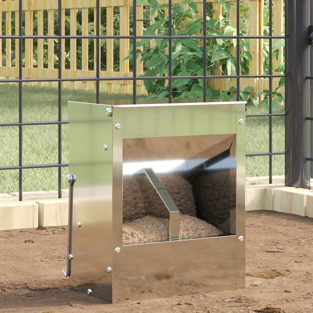 vidaXL Karma dla Królików Srebrny 20 x 12,5 x 25 cm Stal Galwanizowana