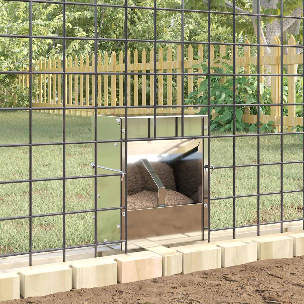 vidaXL Karma dla Królików Srebrny 20 x 12,5 x 25 cm Stal Galwanizowana