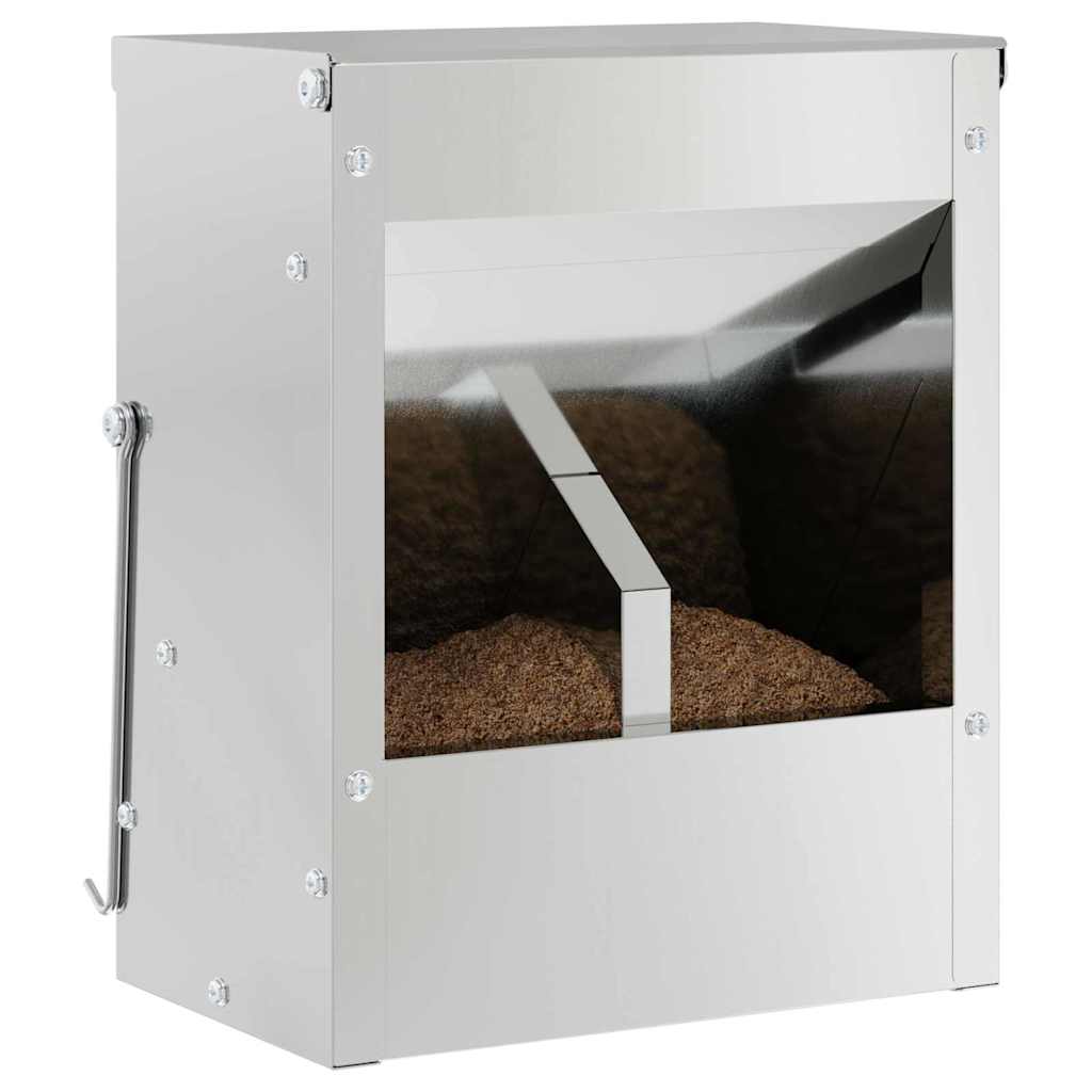 vidaXL Karma dla Królików Srebrny 20 x 12,5 x 25 cm Stal Galwanizowana