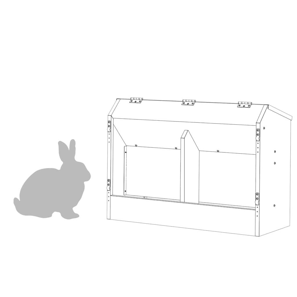 vidaXL Karma dla Królików Czarny 64.5 x 25.5 x 45.5 cm