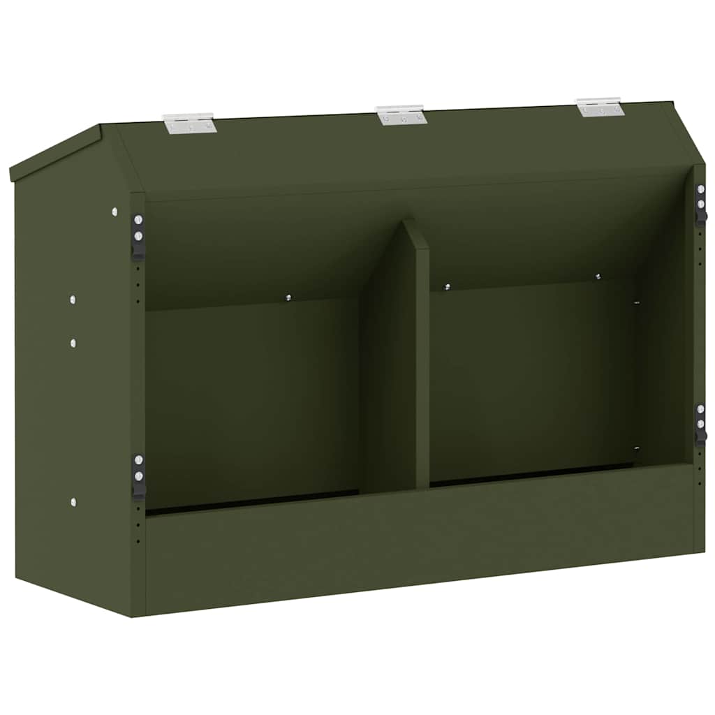 vidaXL Karma dla Królików Zielony oliwkowy 64.5 x 25.5 x 45.5 cm