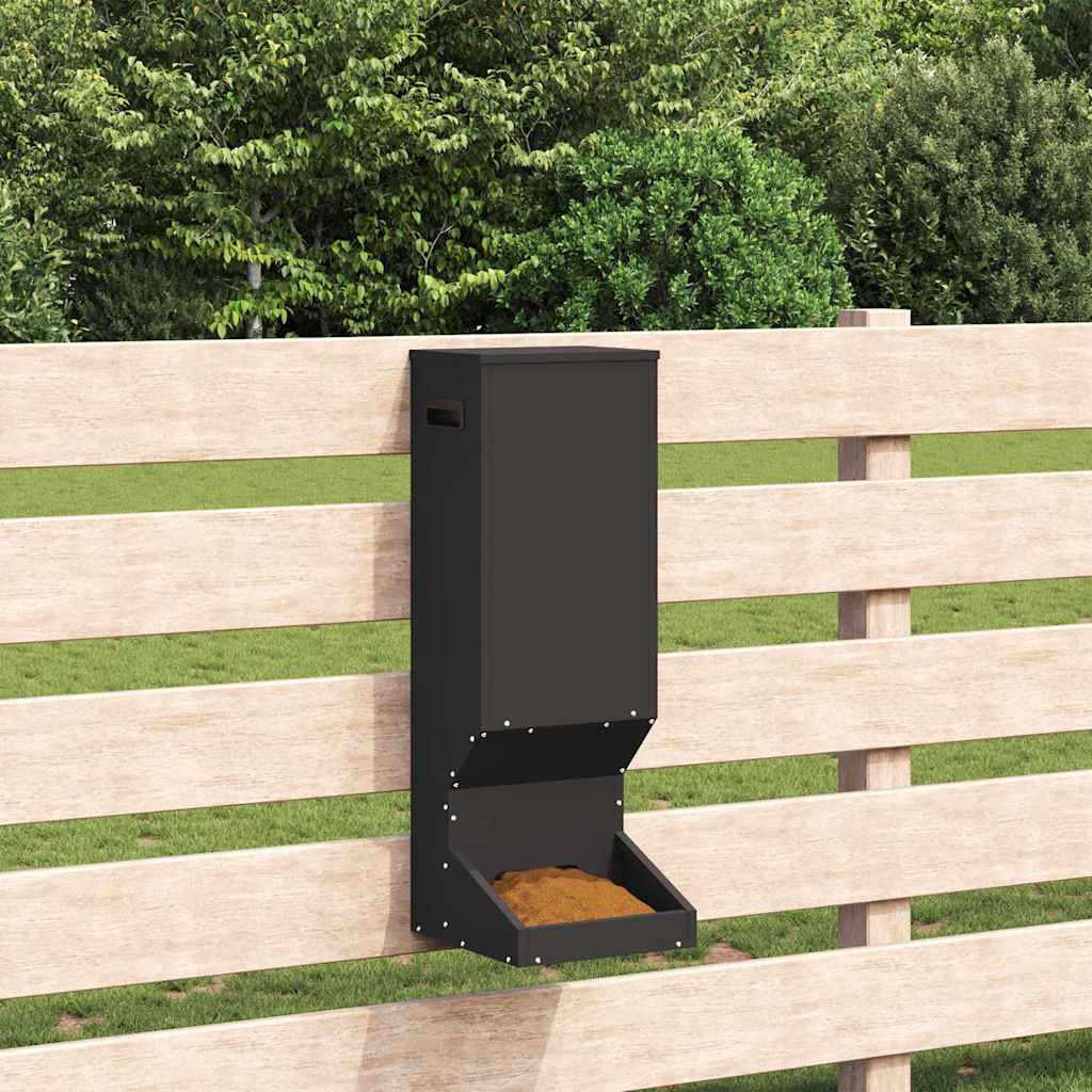 vidaXL Karmnik dla jeleni Czarny 28 x 30 x 80 cm Stal zimnowalcowana