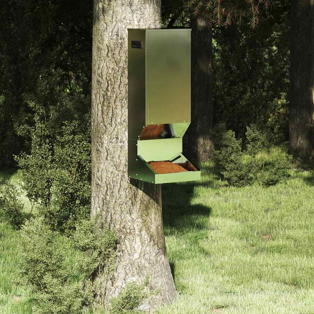 vidaXL Karmnik dla jeleni Srebrny 28 x 30 x 80 cm Stal Galwanizowana