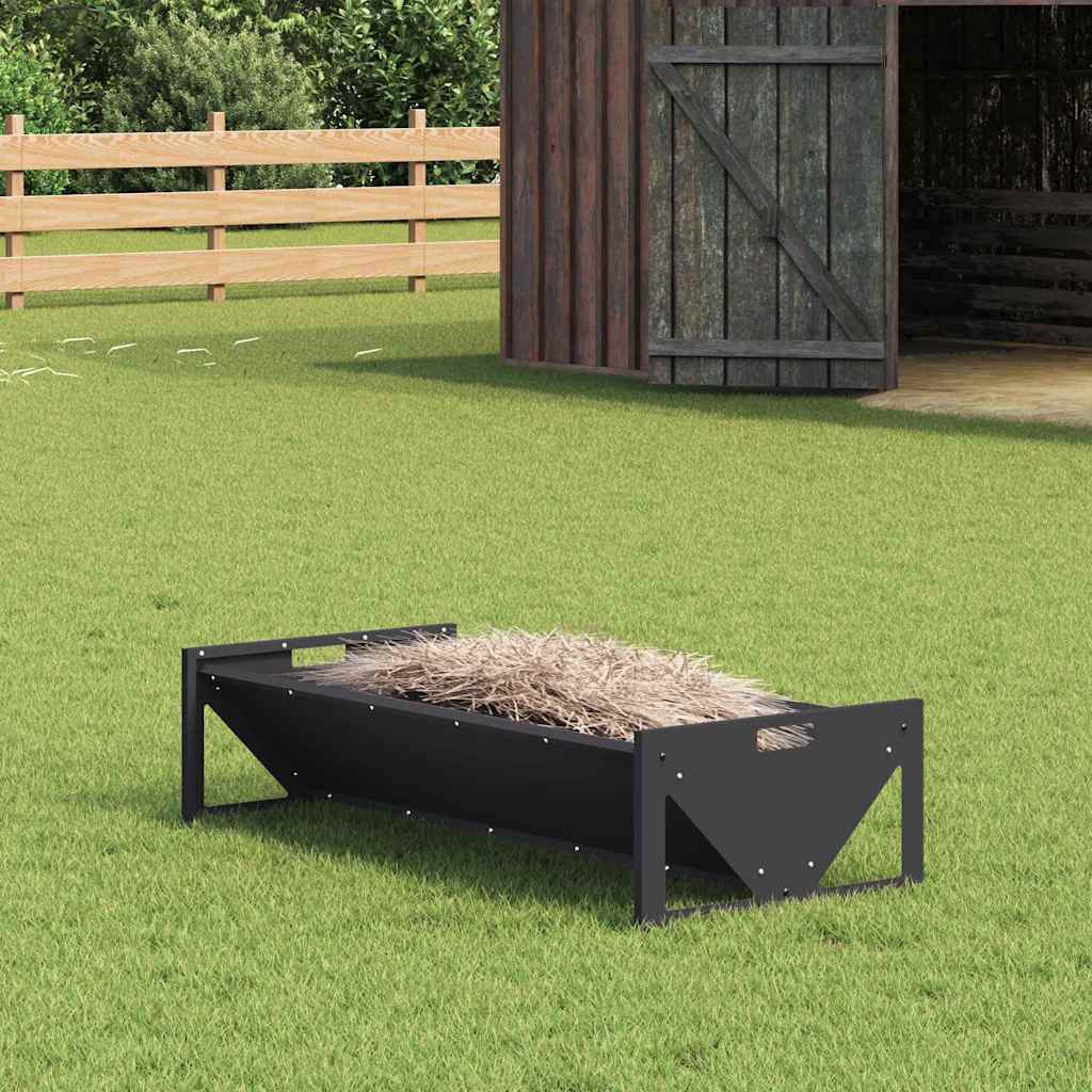 vidaXL Koryto do karmienia bydła Czarny 108 x 50 x 28 cm