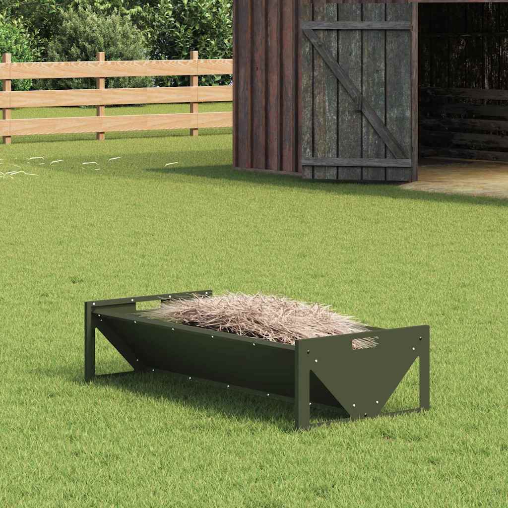 vidaXL Koryto do karmienia bydła Zielony oliwkowy 108 x 50 x 28 cm
