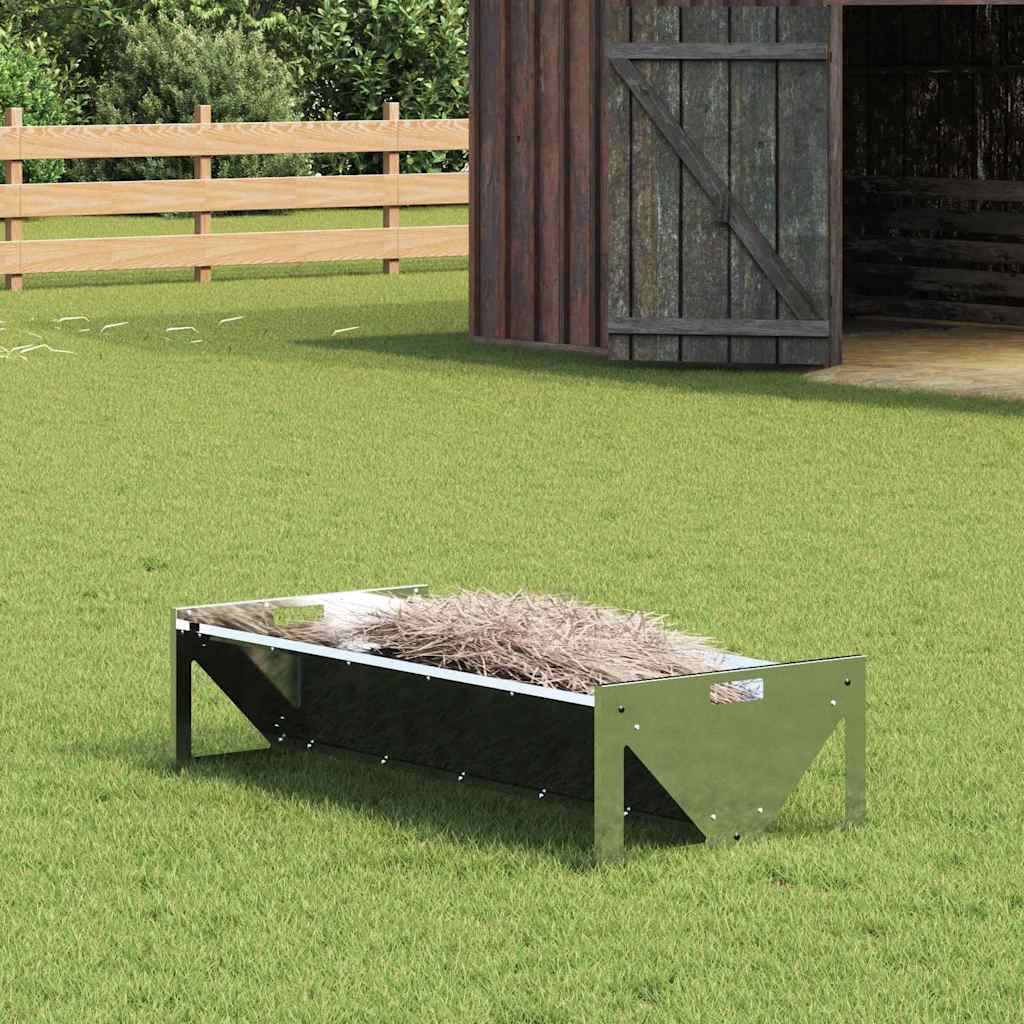 vidaXL Koryto do karmienia bydła Srebrny 108 x 50 x 28 cm
