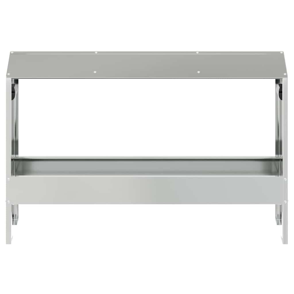 vidaXL Koryto do karmienia kurczaków Srebrny 81 x 32 x 53,5 cm