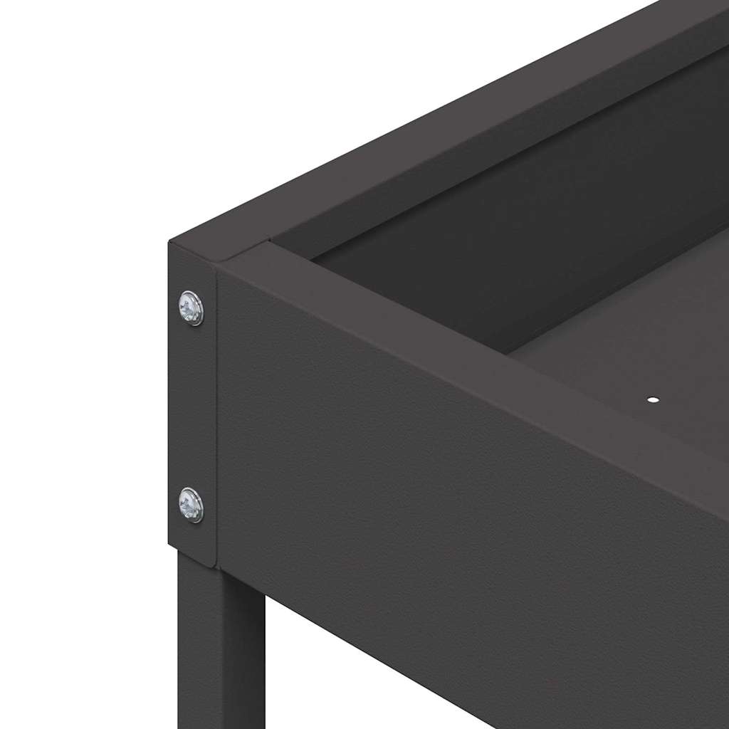 vidaXL Karmnik dla ptaków Czarny 80 x 28 x 13.5 cm Stal zimnowalcowana