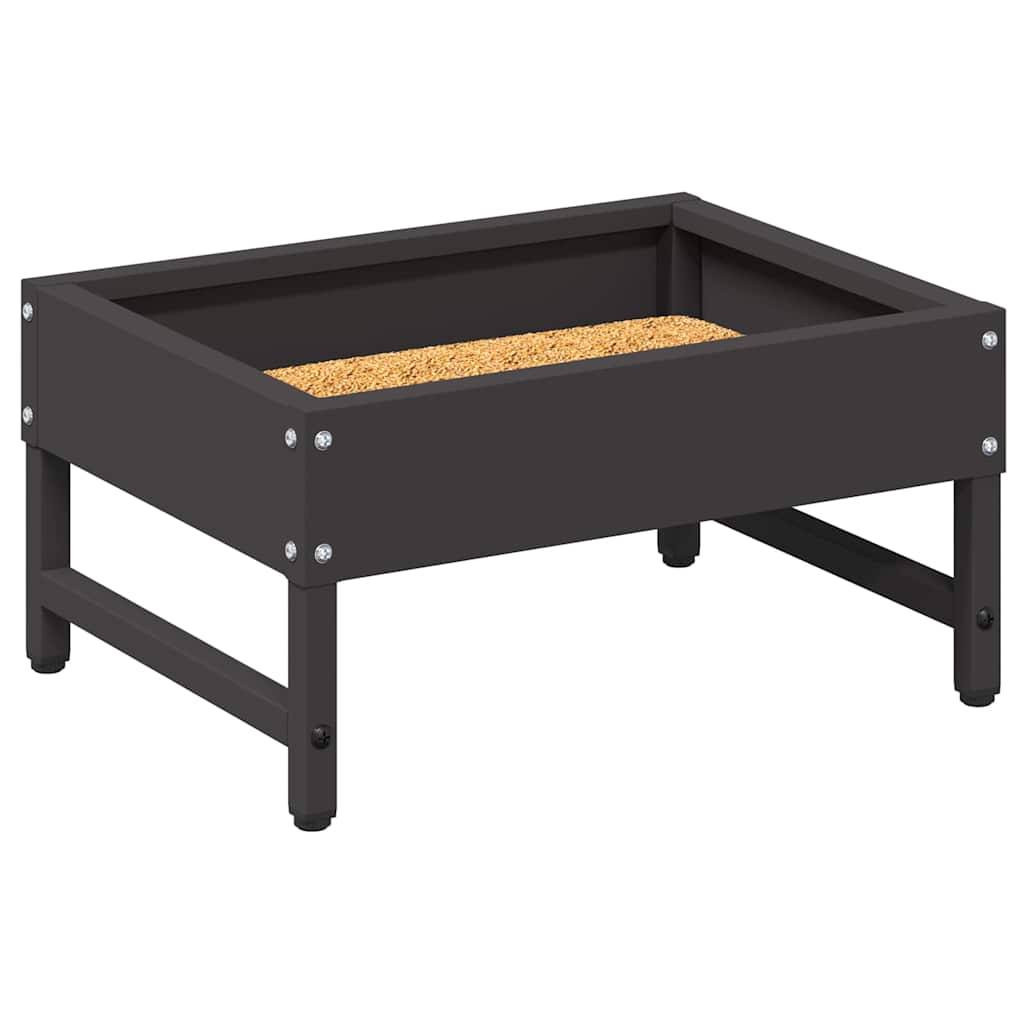 vidaXL Karmnik dla ptaków Czarny 80 x 28 x 13.5 cm Stal zimnowalcowana