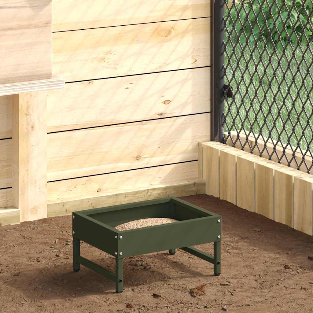 vidaXL Karmnik dla ptaków Zielony oliwkowy 80 x 28 x 13.5 cm