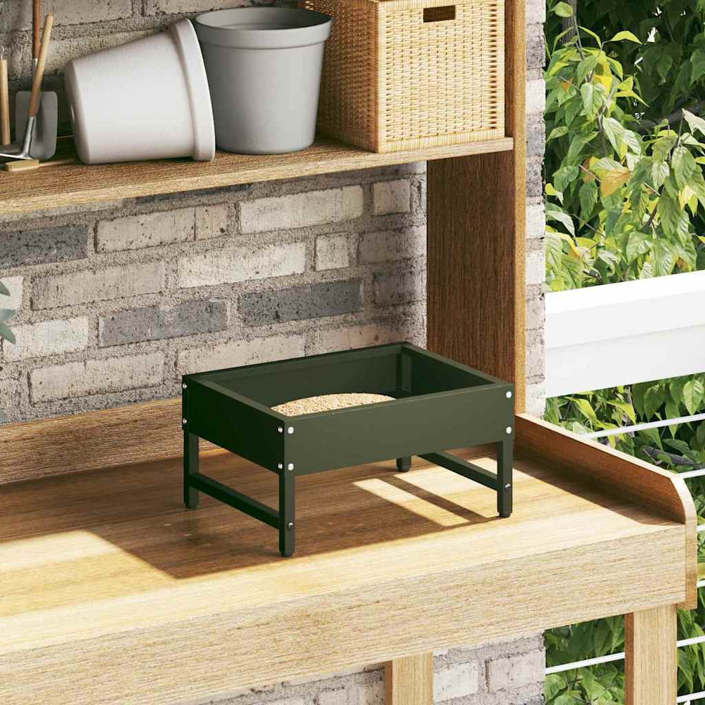 vidaXL Karmnik dla ptaków Zielony oliwkowy 80 x 28 x 13.5 cm