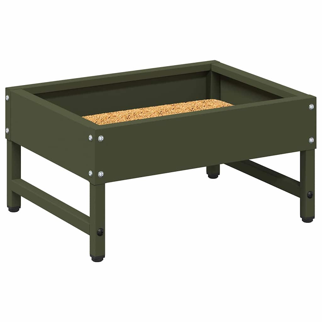 vidaXL Karmnik dla ptaków Zielony oliwkowy 80 x 28 x 13.5 cm