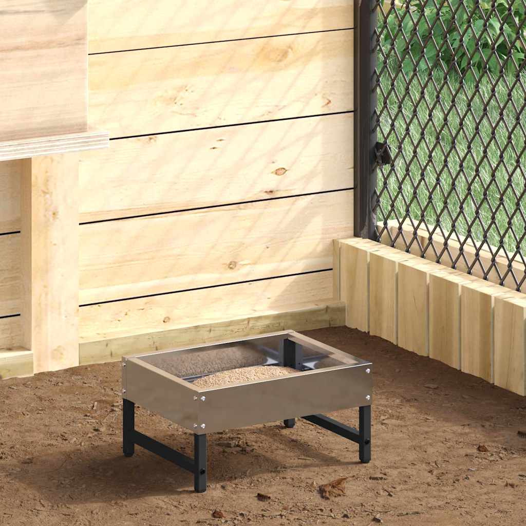 vidaXL Karmnik dla ptaków Srebrny 80 x 28 x 13.5 cm Stal Galwanizowana