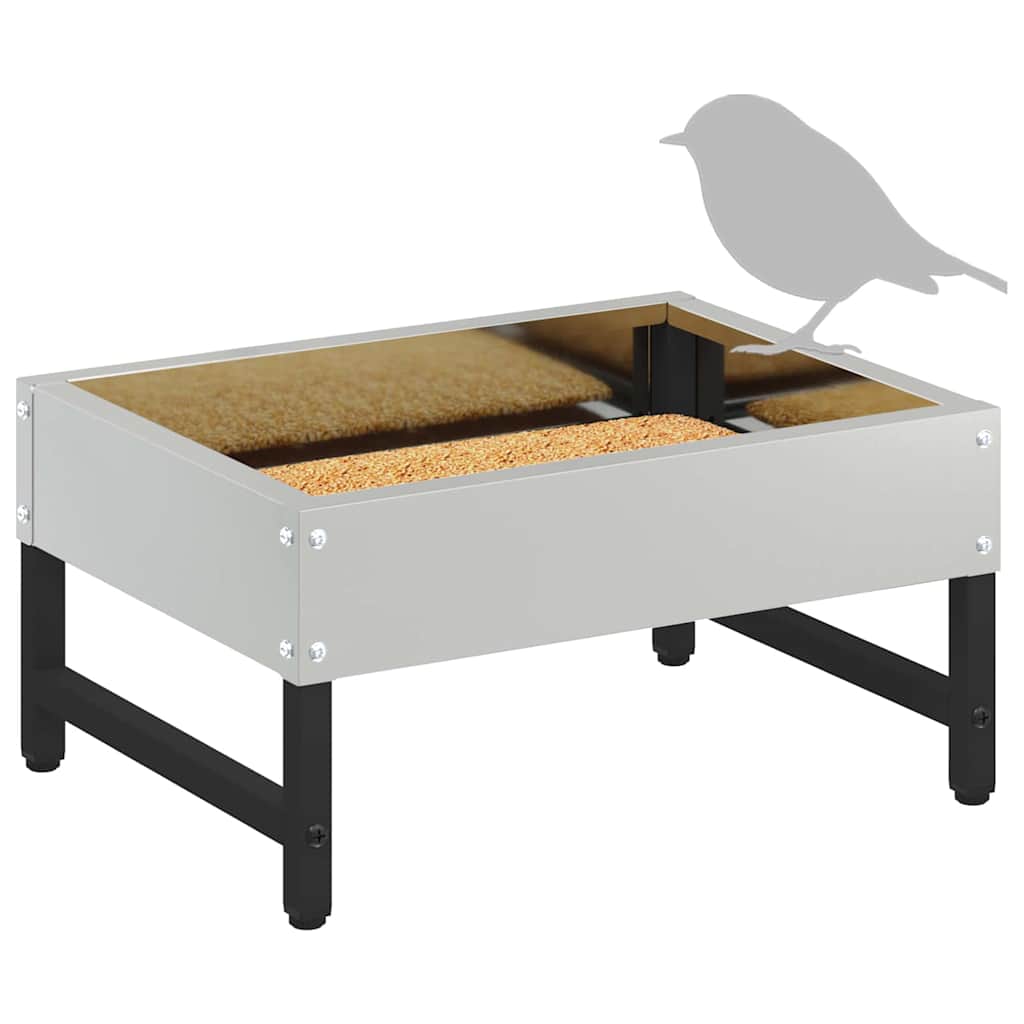 vidaXL Karmnik dla ptaków Srebrny 80 x 28 x 13.5 cm Stal Galwanizowana