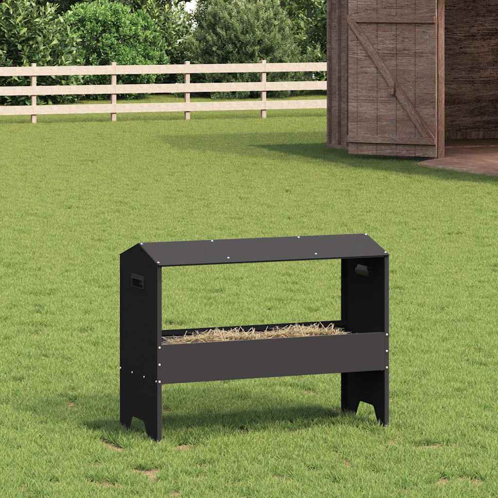 vidaXL Koryto do karmienia bydła Czarny 79 x 35 x 62 cm