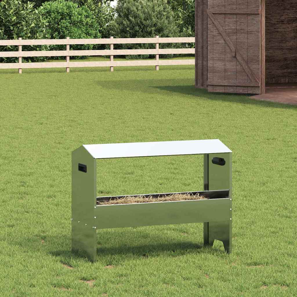 vidaXL Koryto do karmienia bydła Srebrny 79 x 35 x 62 cm