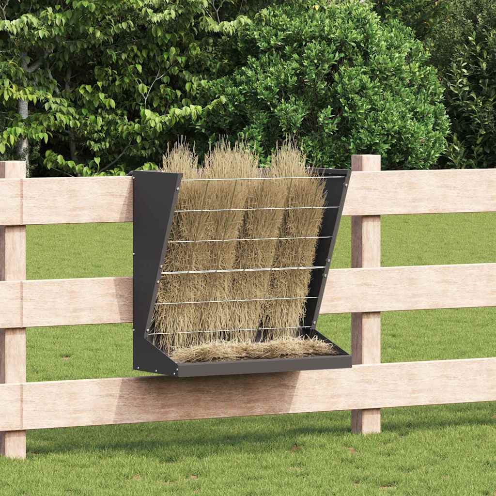vidaXL Skrzynka na siano Czarny 71 x 33 x 70 cm Stal zimnowalcowana