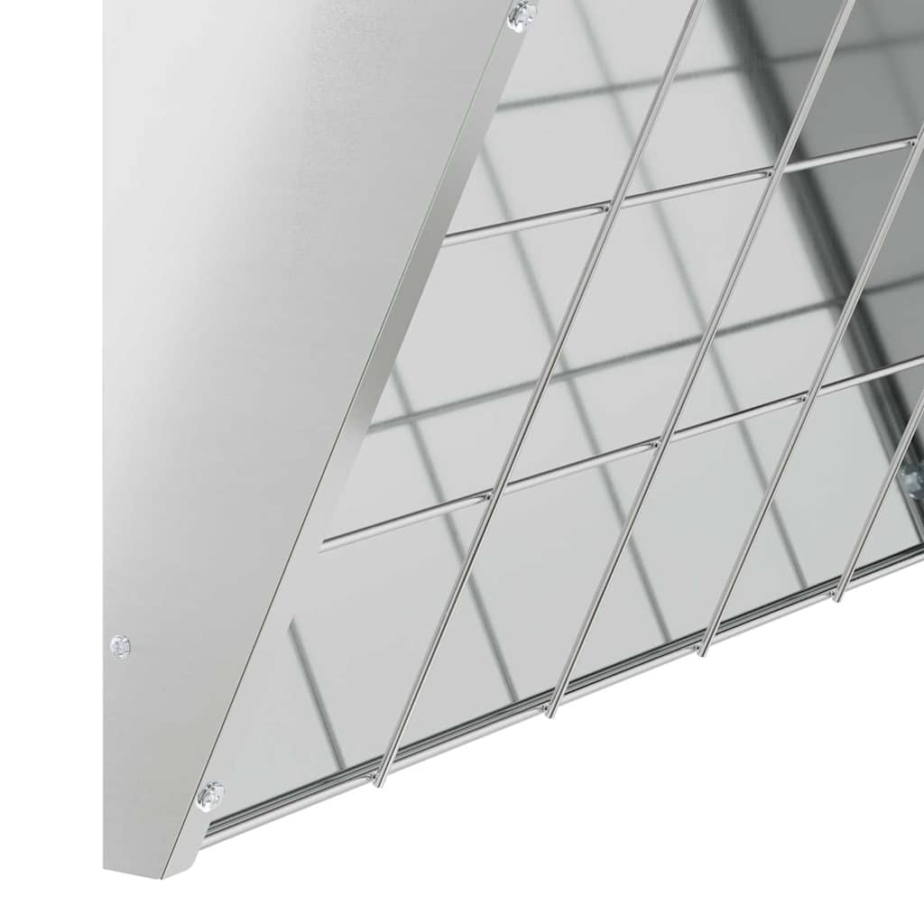 vidaXL Wiszący pojemnik na siano Srebrny 61 x 33 x 66 cm