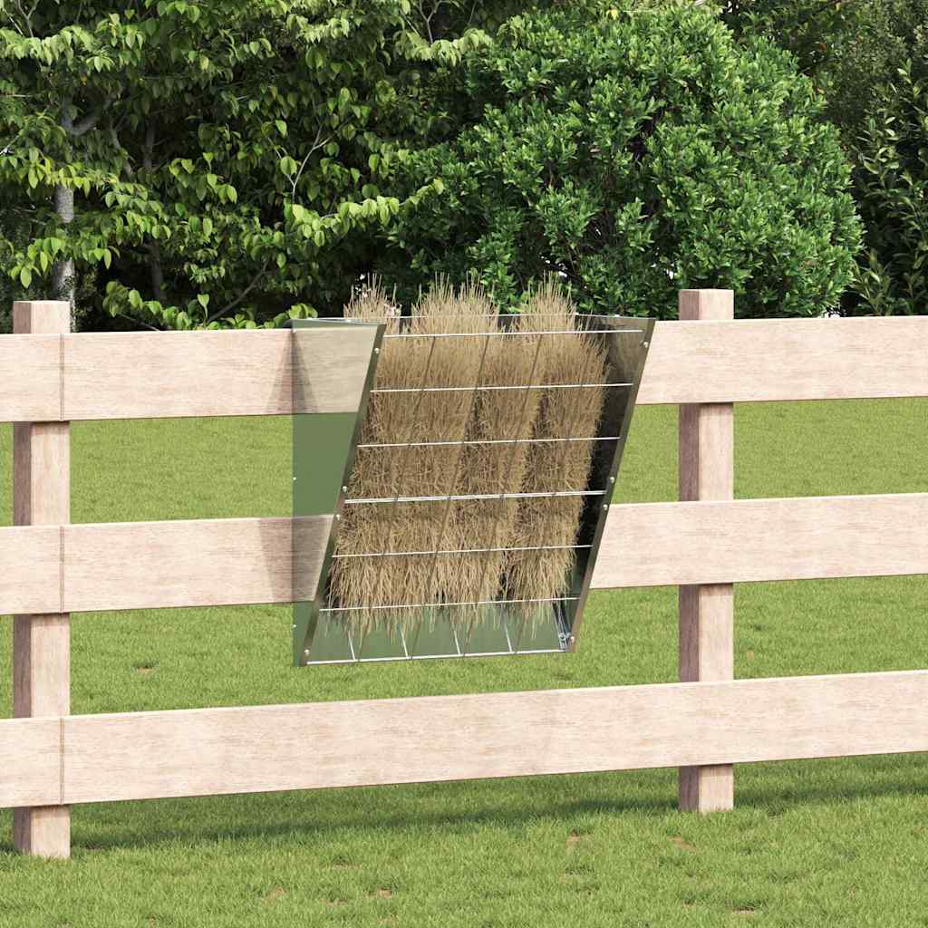 vidaXL Wiszący pojemnik na siano Srebrny 61 x 33 x 66 cm