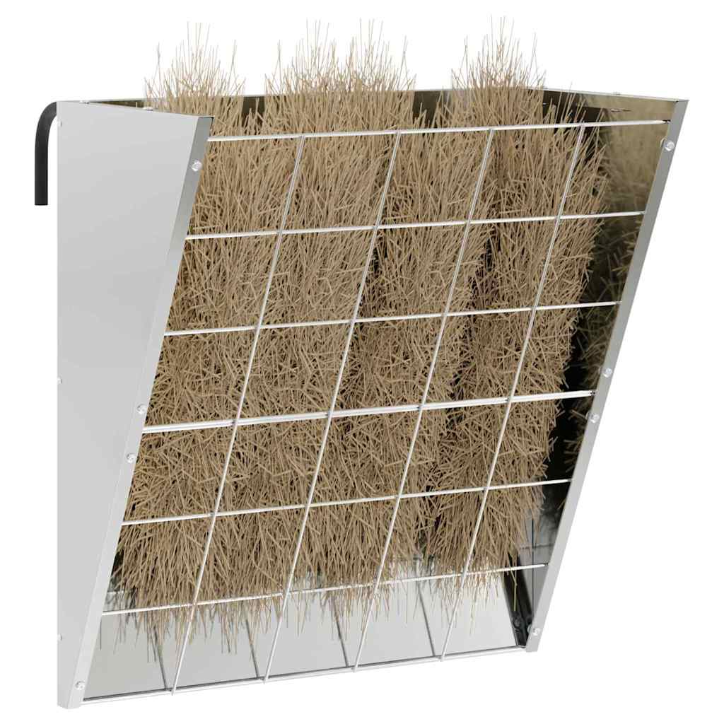 vidaXL Wiszący pojemnik na siano Srebrny 61 x 33 x 66 cm