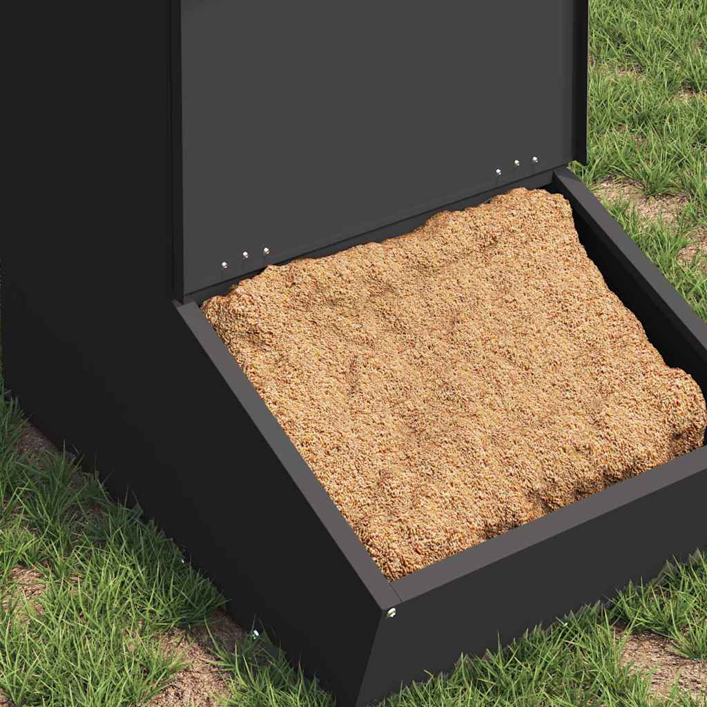 vidaXL Podajnik dla Świń Czarny 55 x 38 x 76 cm Stal zimnowalcowana