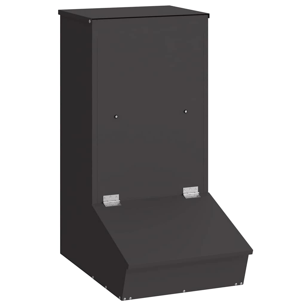 vidaXL Podajnik dla Świń Czarny 55 x 38 x 76 cm Stal zimnowalcowana