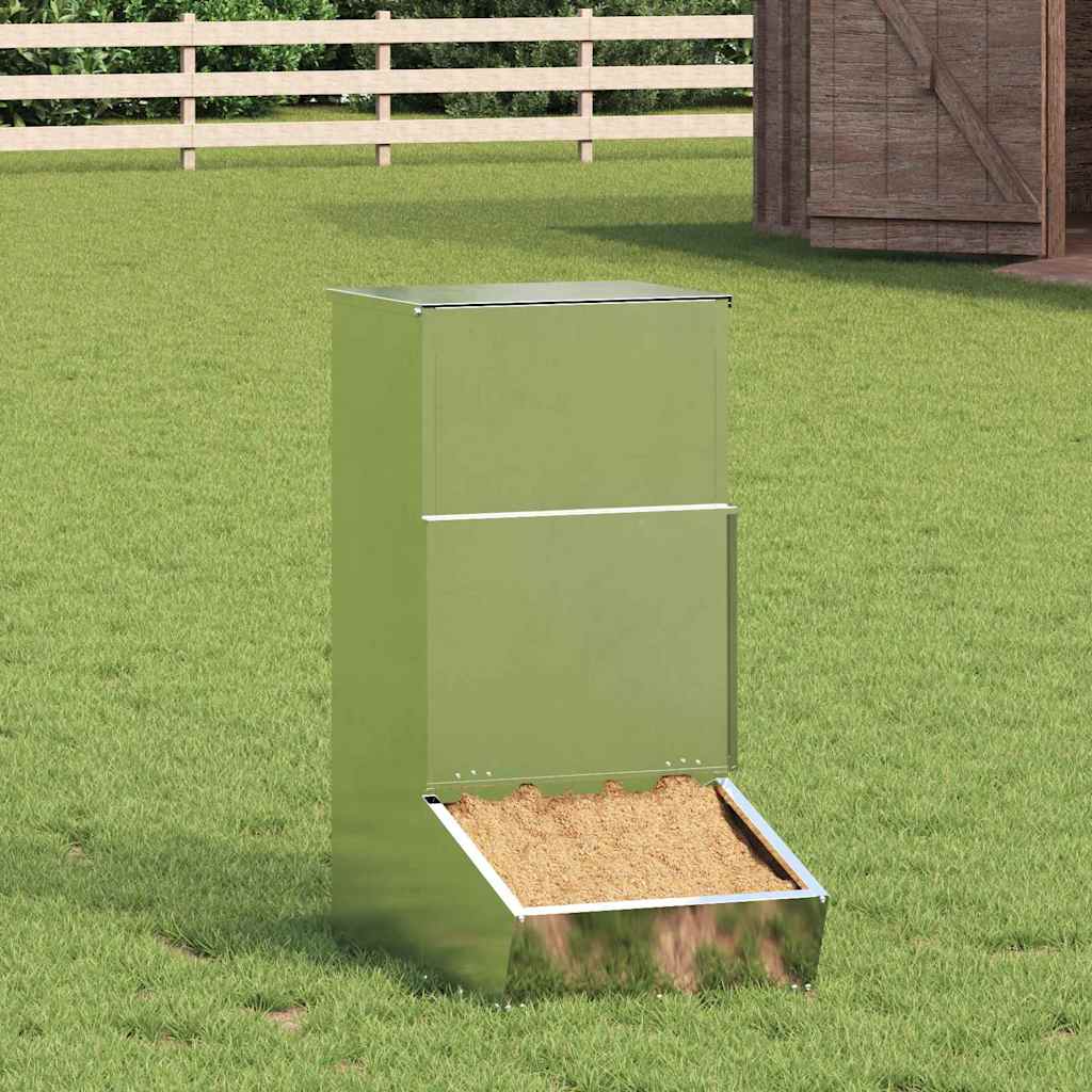 vidaXL Podajnik dla Świń Srebrny 55 x 38 x 76 cm Stal Galwanizowana