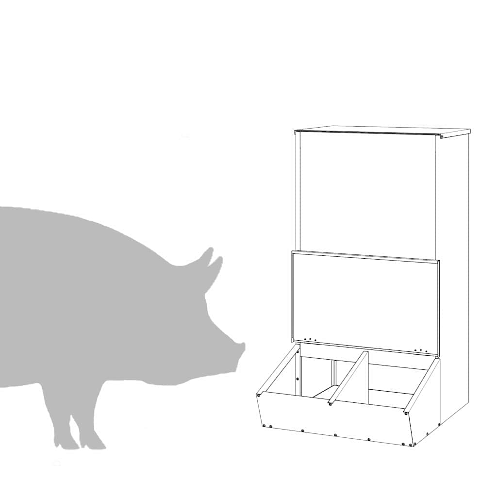 vidaXL Podajnik dla Świń Czarny 55 x 51 x 91,5 cm Stal zimnowalcowana