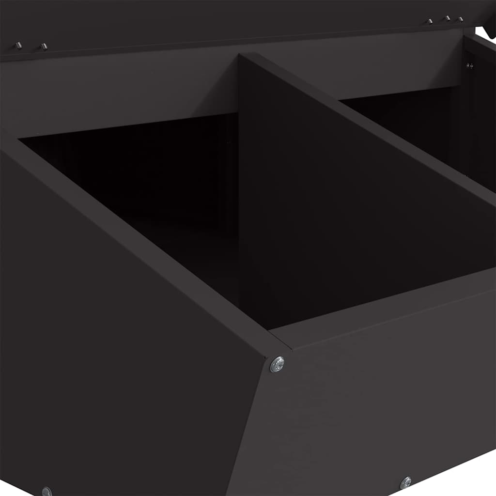 vidaXL Podajnik dla Świń Czarny 82 x 51 x 91,5 cm Stal zimnowalcowana