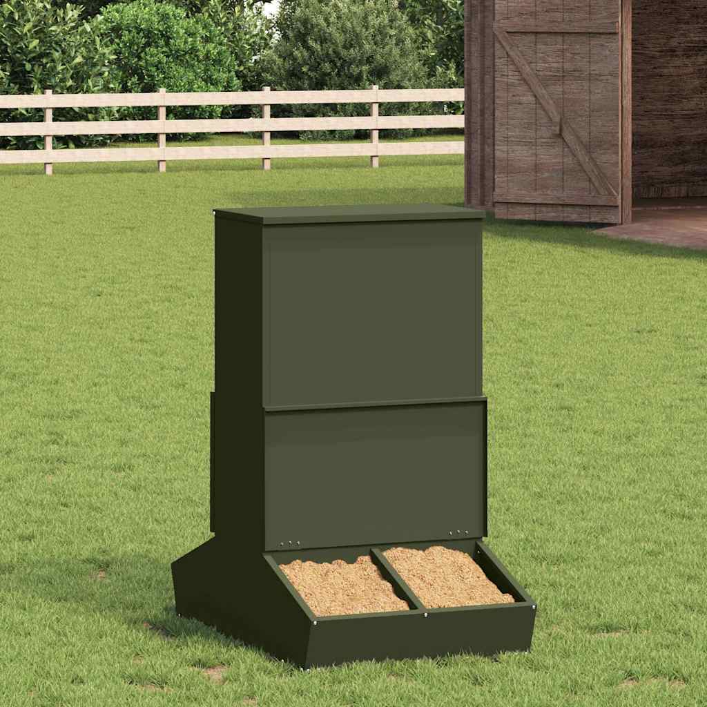 vidaXL Podajnik dla Świń Zielony oliwkowy 82 x 51 x 91,5 cm