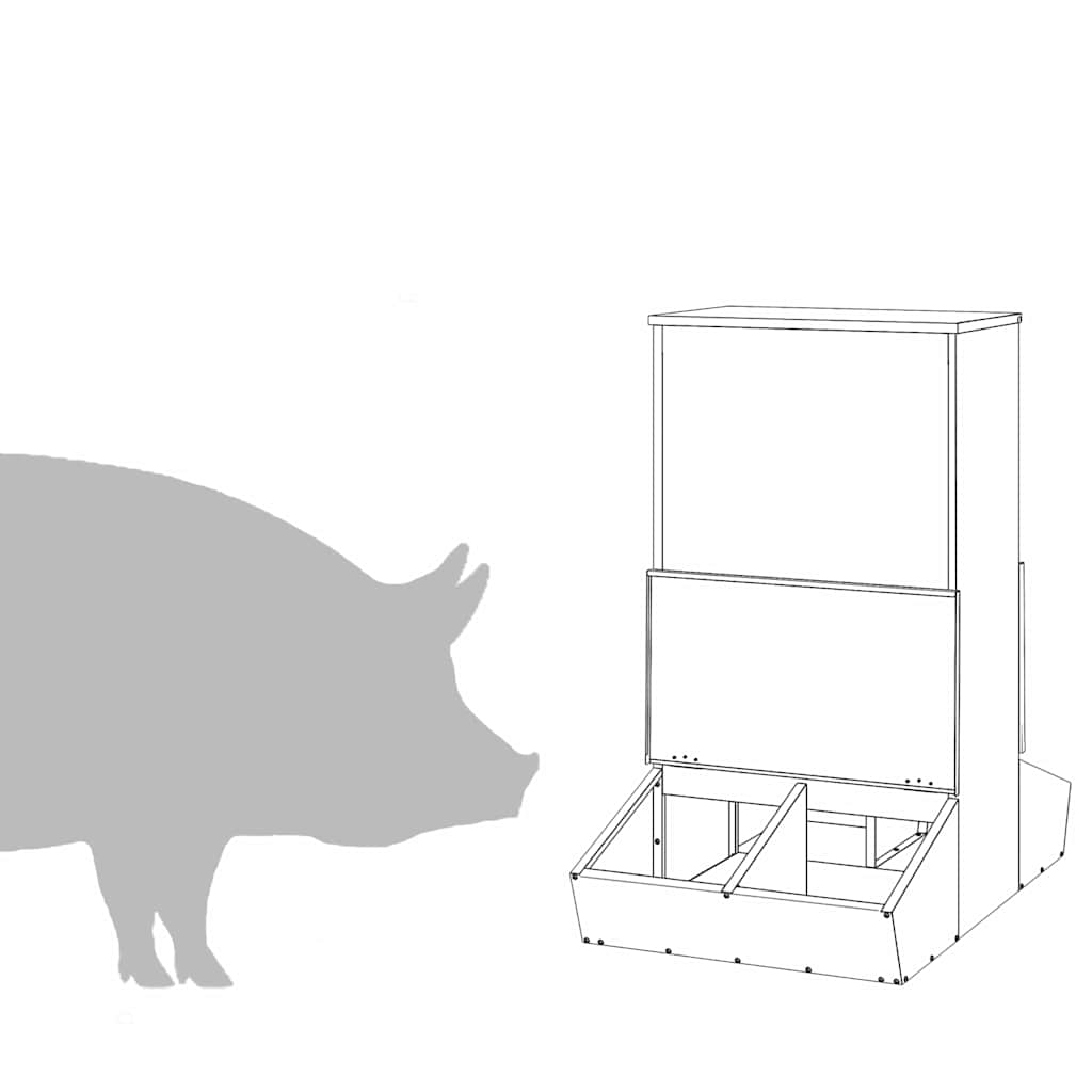 vidaXL Podajnik dla Świń Srebrny 82 x 51 x 91,5 cm Stal Galwanizowana