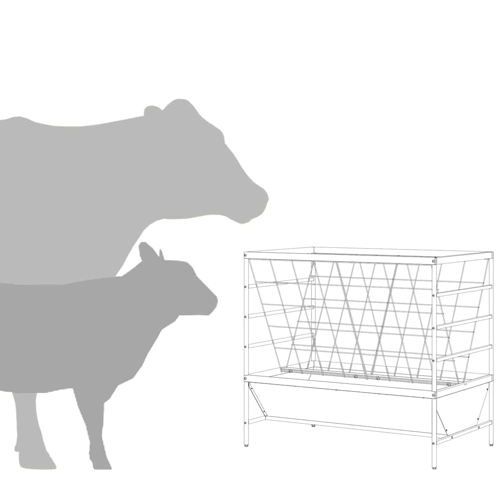 vidaXL Karmnik dla zwierząt gospodarskich Czarny 100 x 60 x 90 cm