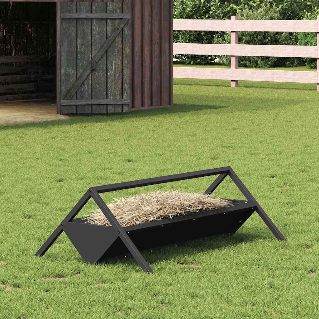 vidaXL Koryto do karmienia bydła Czarny 111 x 76 x 38 cm